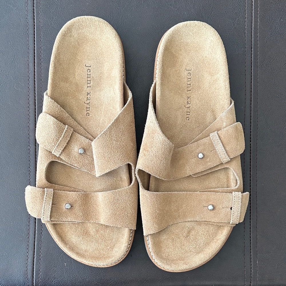 NWOT Jenni Kayne Tan Suede Hutton Slide Sandals 41